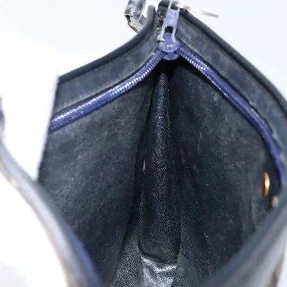 Christian Dior Trotter Canvas Shoulder Bag Navy Gold Auth 141525 - Picture 12 of 16